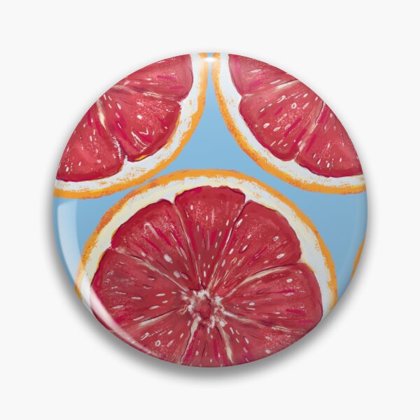Item preview, Pink Grapefruit Pattern Citrus Summer Blue Aesthetic Fruit Print designed and sold by Almanzart.