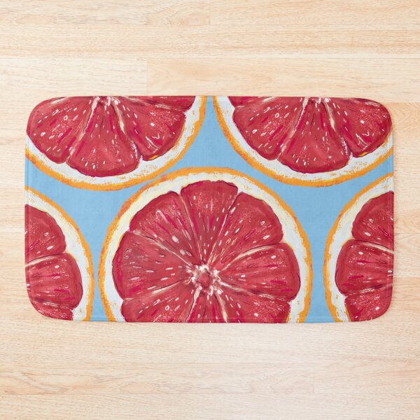 Item preview, Pink Grapefruit Pattern Citrus Summer Blue Aesthetic Fruit Print designed and sold by Almanzart.