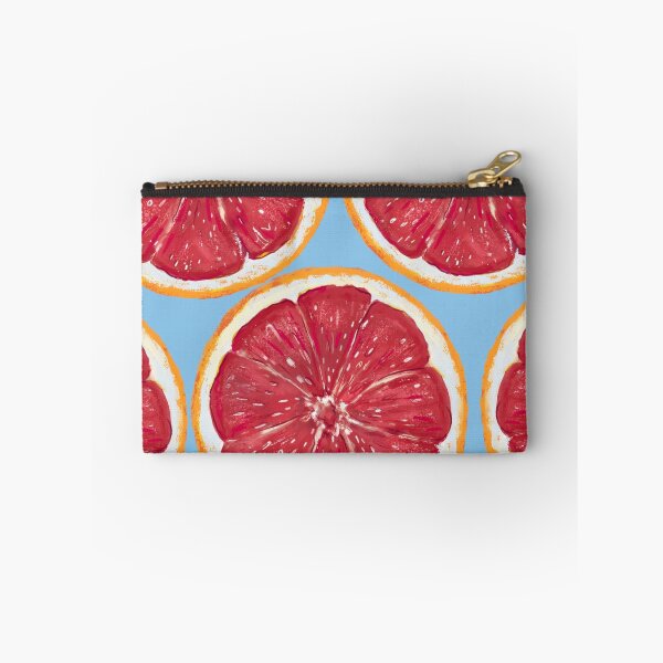 Item preview, Pink Grapefruit Pattern Citrus Summer Blue Aesthetic Fruit Print designed and sold by Almanzart.