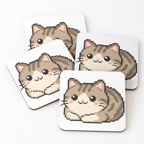 Item preview, Kawaii Pixel Art Cat Loaf – Cute Little Cat in Bread designed and sold by Anteverse.