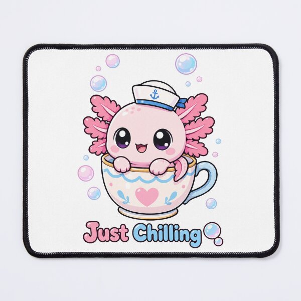 Item preview, Axolotl Just Chilling Cute Kawaii Sea Creature Relaxing Design designed and sold by InkWanderStudio.