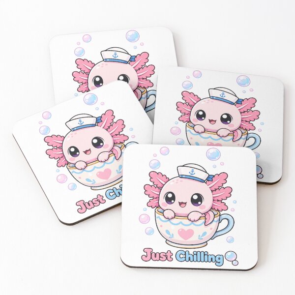 Item preview, Axolotl Just Chilling Cute Kawaii Sea Creature Relaxing Design designed and sold by InkWanderStudio.