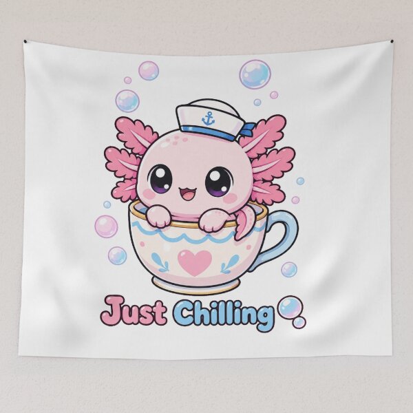 Item preview, Axolotl Just Chilling Cute Kawaii Sea Creature Relaxing Design designed and sold by InkWanderStudio.
