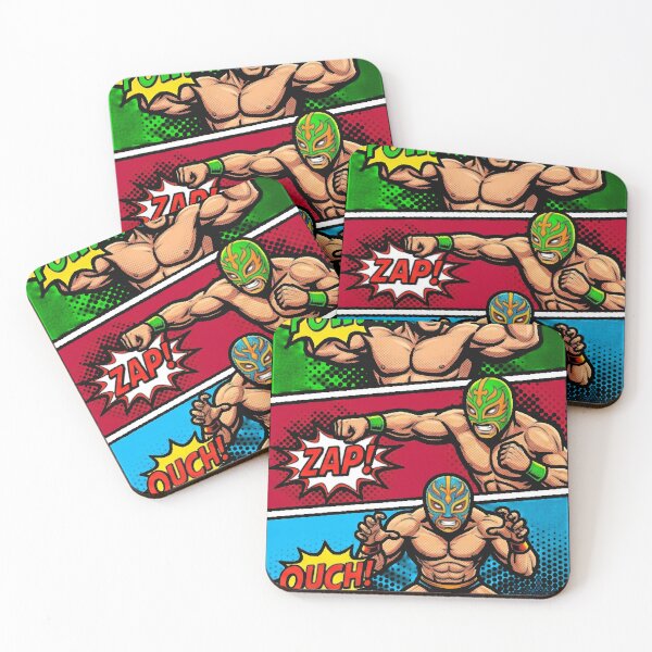 Item preview, Lucha Libre Comic Pop Art Tee | Retro Masked Wrestlers “POW!” “OUCH!” Design designed and sold by The Irish Whip.