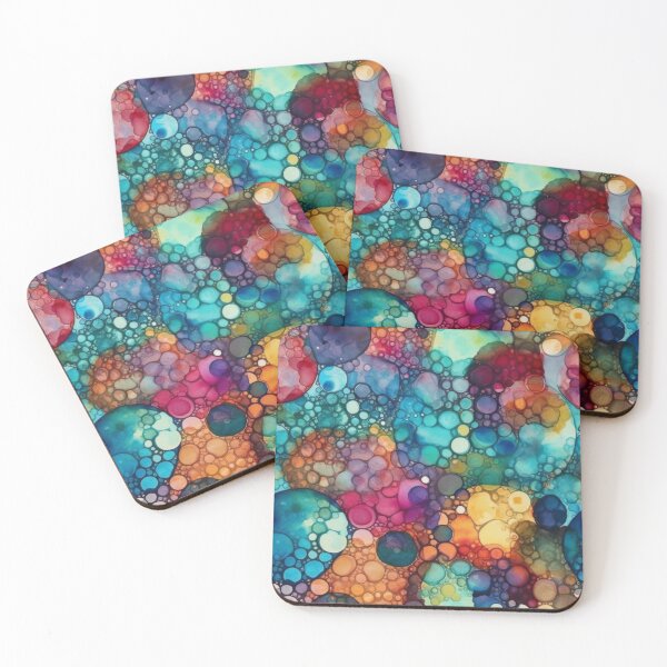 Item preview, Vibrant Alcohol Ink Abstract - Colorful Bubbles and Cells designed and sold by pinkal.