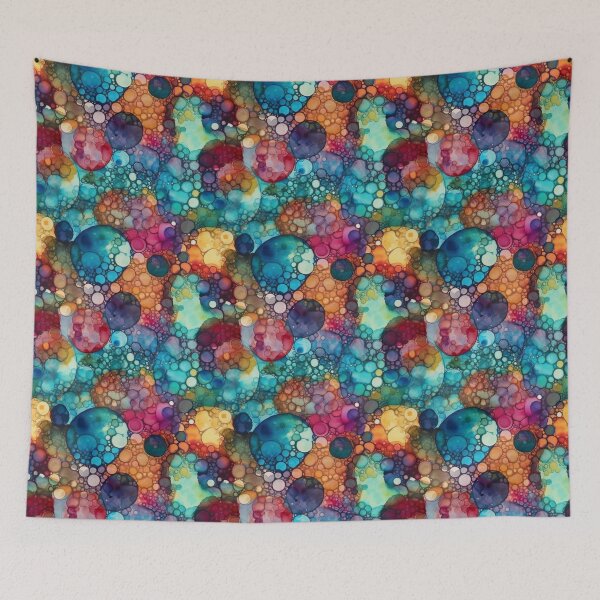 Item preview, Vibrant Alcohol Ink Abstract - Colorful Bubbles and Cells designed and sold by pinkal.