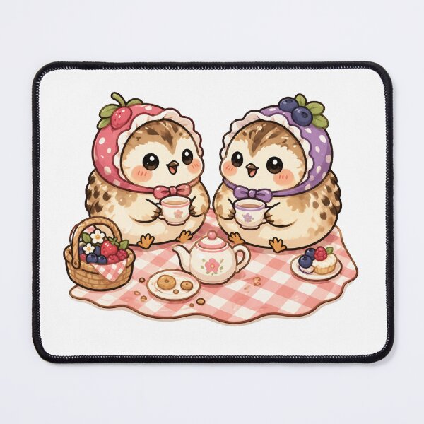 Item preview, Cute Birds Tea Party Kawaii Cottagecore Picnic Aesthetic Design designed and sold by InkWanderStudio.