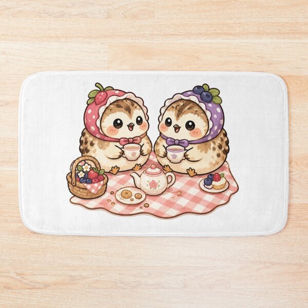 Item preview, Cute Birds Tea Party Kawaii Cottagecore Picnic Aesthetic Design designed and sold by InkWanderStudio.