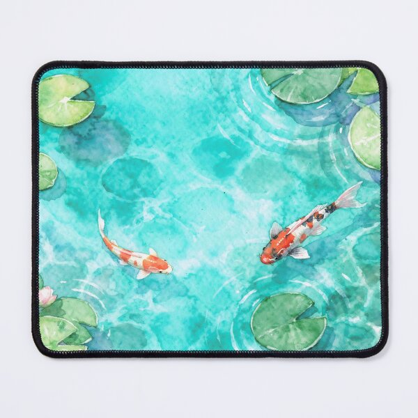 Item preview, Koi Fish Pond Underwater Beach Ocean Pool Watercolour Art Koi Bath mat Pond bath mat koi pond bath mat designed and sold by nomu-nomu.