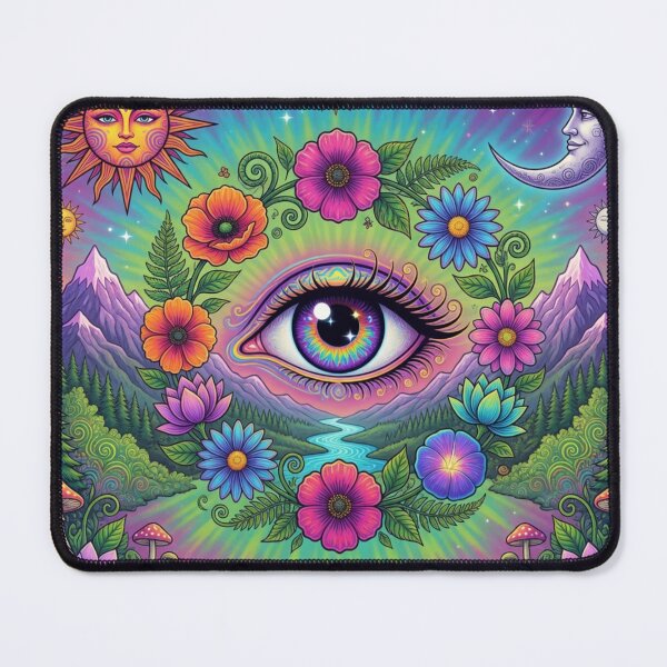 Item preview, Cosmic Awareness – Spiritual Eye & Floral Dream Shirt designed and sold by JAMESAMORN.