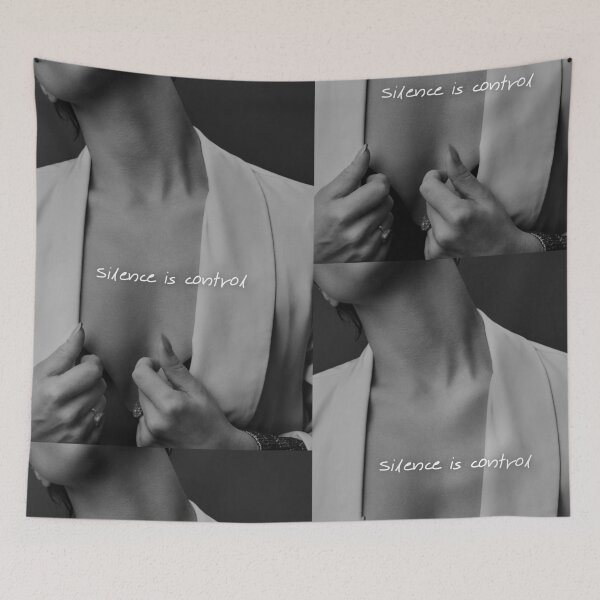 Item preview, Silence is Control – Minimal Black & White Aesthetic Quote designed and sold by Ve & Co.