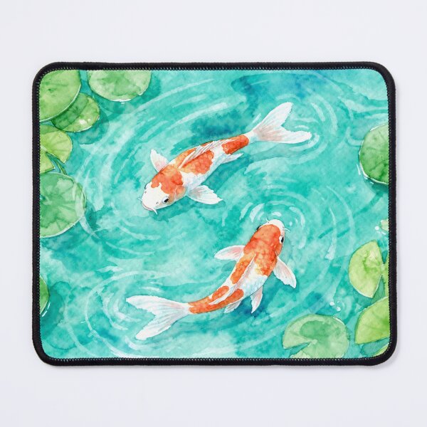Item preview, Koi Fish Pond Underwater Beach Ocean Pool Watercolour Art Koi Bath mat Pond bath mat koi pond bath mat designed and sold by nomu-nomu.