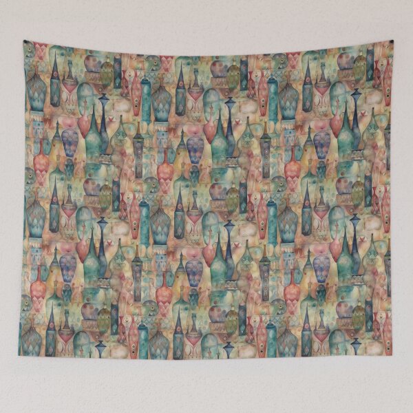 Item preview, Ethereal Watercolor Pottery - Abstract Bohemian Ceramics Pattern designed and sold by pinkal.