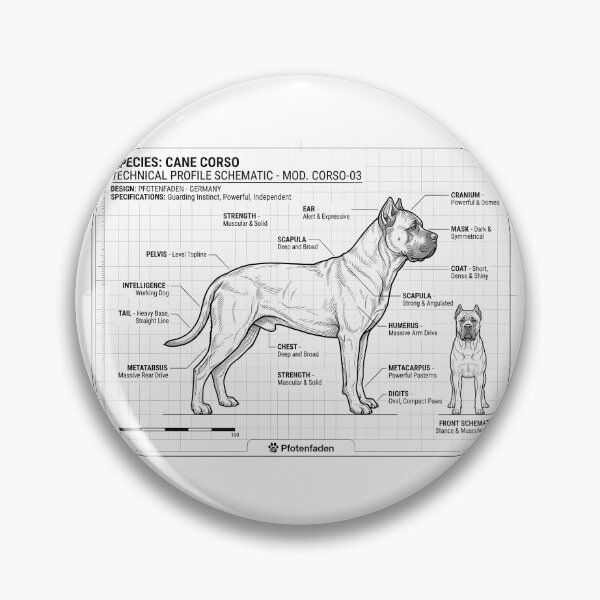 Item preview, Cane Corso Anatomy & Breed Standard Blueprint designed and sold by Pfotenfaden.
