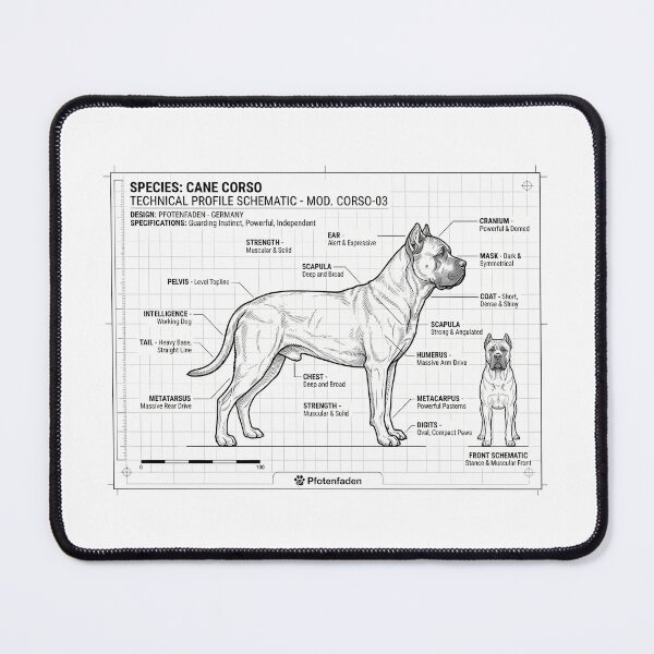 Item preview, Cane Corso Anatomy & Breed Standard Blueprint designed and sold by Pfotenfaden.