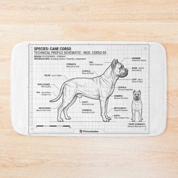 Item preview, Cane Corso Anatomy & Breed Standard Blueprint designed and sold by Pfotenfaden.