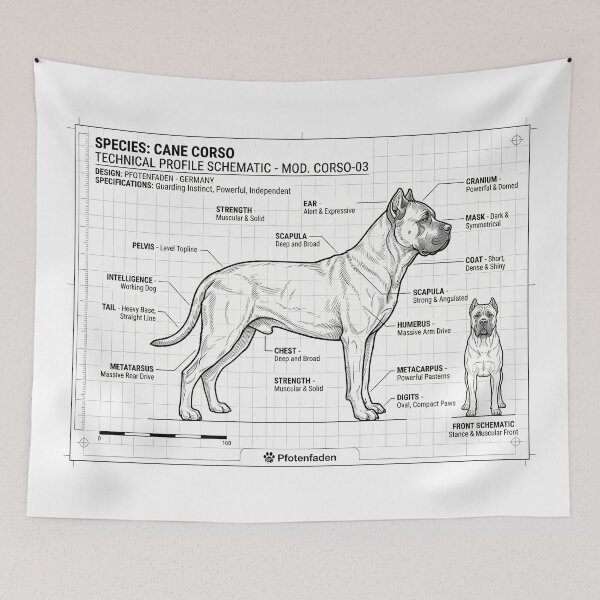 Item preview, Cane Corso Anatomy & Breed Standard Blueprint designed and sold by Pfotenfaden.