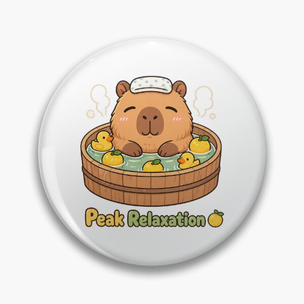 Item preview, Capybara Peak Relaxation Cute Animal Bath Cozy Aesthetic Design designed and sold by InkWanderStudio.