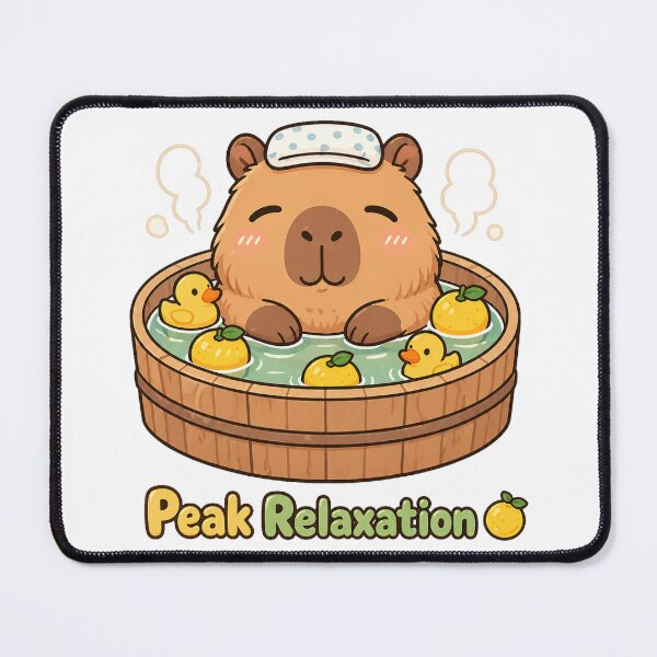 Item preview, Capybara Peak Relaxation Cute Animal Bath Cozy Aesthetic Design designed and sold by InkWanderStudio.