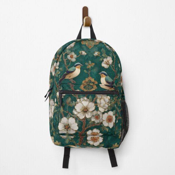 Item preview, Emerald Color Silk Floral Birds Decorative Design designed and sold by GrinGalore.