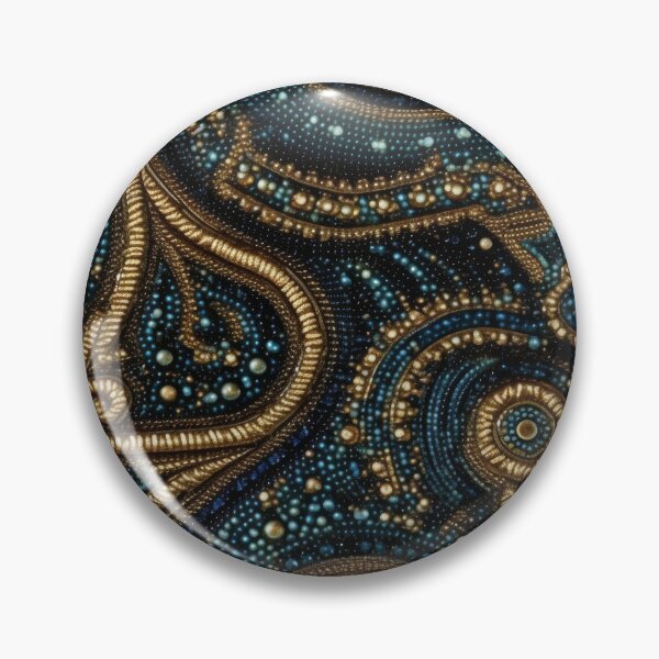 Item preview, Ornate Gold and Teal Filigree - Intricate Beaded Embroidery Pattern designed and sold by pinkal.