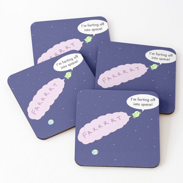 Item preview, Cute Green Bird Farting Into Space designed and sold by LesleySilly.