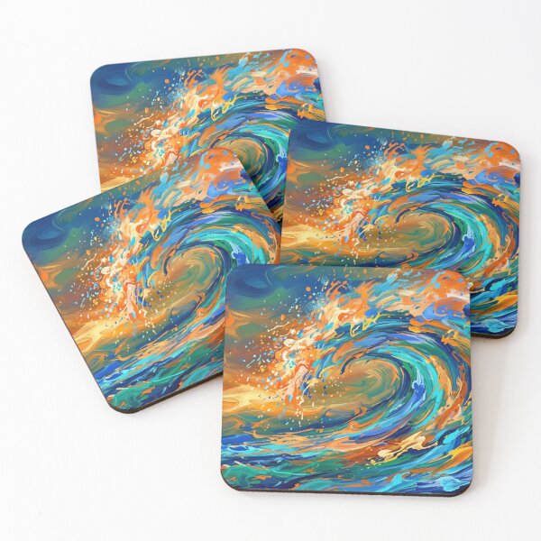 Item preview, Powerful wave in the evening light designed and sold by Sigtrix.