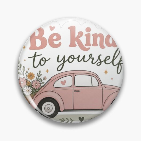 Item preview, Be Kind To Yourself Floral Retro Car Sticker designed and sold by AuraAuto.