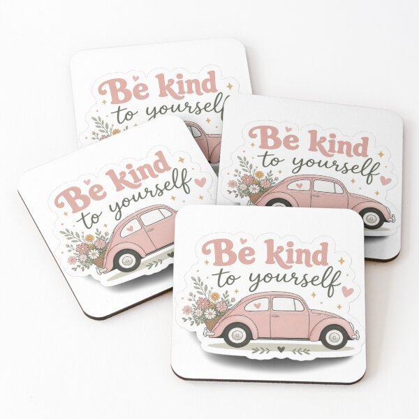 Item preview, Be Kind To Yourself Floral Retro Car Sticker designed and sold by AuraAuto.