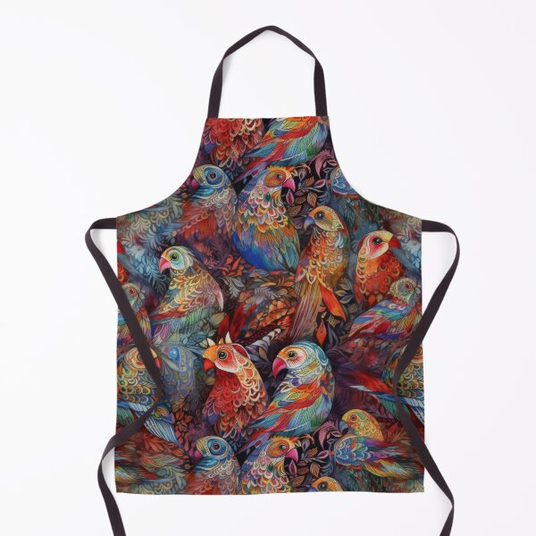 Item preview, Tropical Mosaic Parrots - Vibrant Folk Art Bird Pattern designed and sold by pinkal.