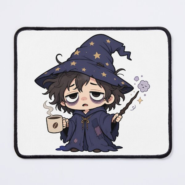 Item preview, Kawaii Exhausted Wizard – Tired Mage at the Cafe designed and sold by Anteverse.