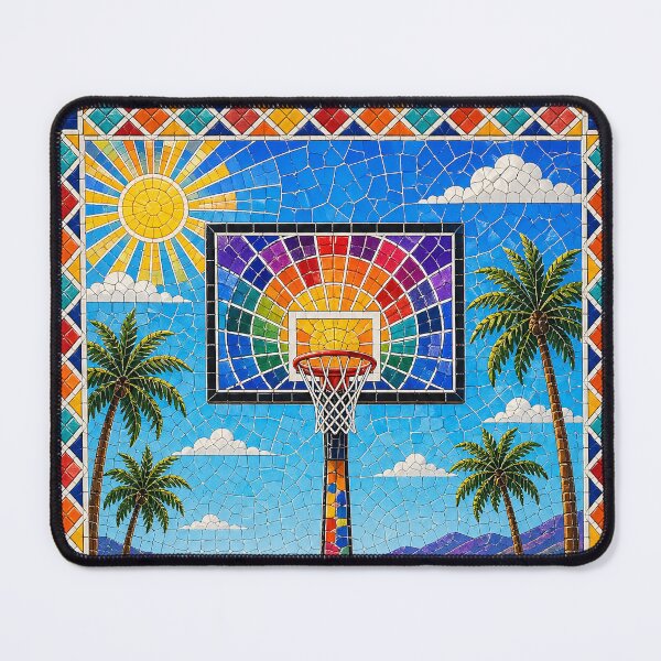 Item preview, Rainbow Mosaic Beachside Tropical Basketball Court designed and sold by ActOnyx Designs.