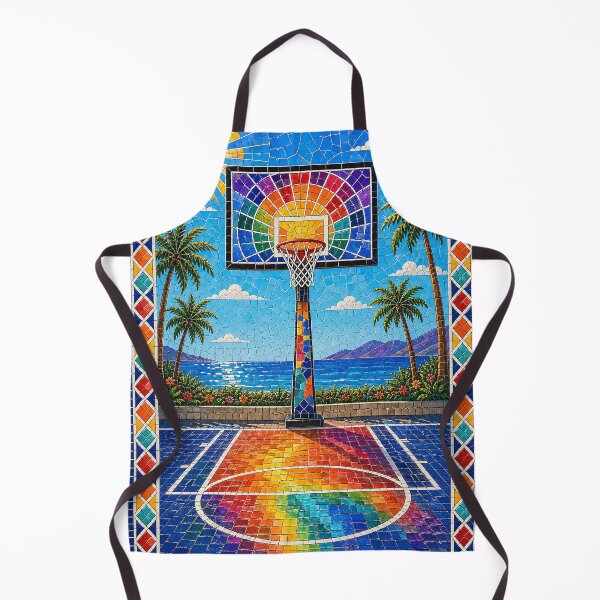 Item preview, Rainbow Mosaic Beachside Tropical Basketball Court designed and sold by ActOnyx Designs.