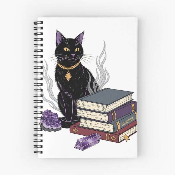 Item preview, Amethyst Crystal Black Cat Blank Graphic Novel Stack Gift designed and sold by IllumeInk.