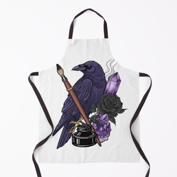 Artikelvorschau, Amethyst-Kristall-Raben-Tuschepinsel und Geschenkset mit schwarzer Rose entworfen und verkauft von IllumeInk.