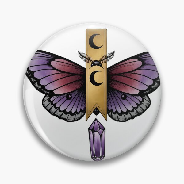 Item preview, Amethyst Crystal Moth Moon Bookmark Gift designed and sold by IllumeInk.