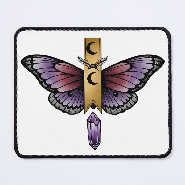 Item preview, Amethyst Crystal Moth Moon Bookmark Gift designed and sold by IllumeInk.