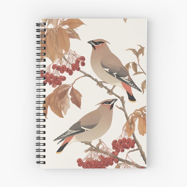 Item preview, Scarlet Harvest – Two Waxwings on Rowan Chinoiserie Bird Print designed and sold by BestVarieties.