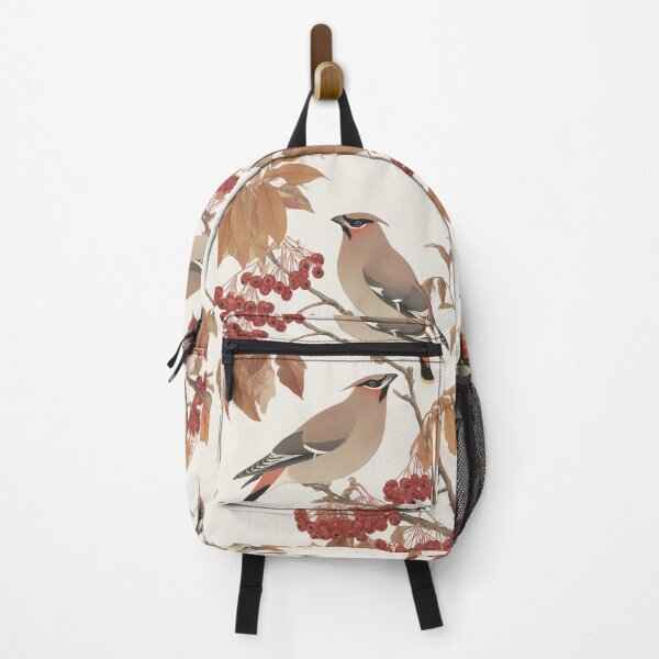 Item preview, Scarlet Harvest – Two Waxwings on Rowan Chinoiserie Bird Print designed and sold by BestVarieties.
