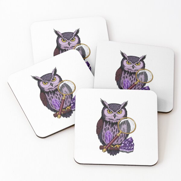 Item preview, Amethyst Crystal Owl Antique Magnifying Glass Gift designed and sold by IllumeInk.
