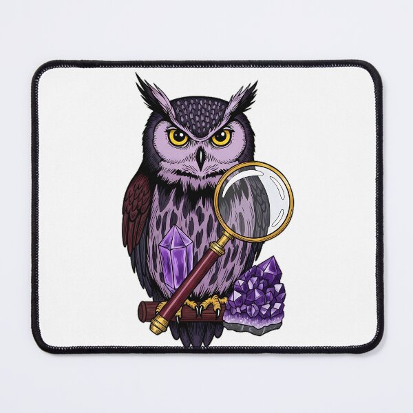 Item preview, Amethyst Crystal Owl Antique Magnifying Glass Gift designed and sold by IllumeInk.