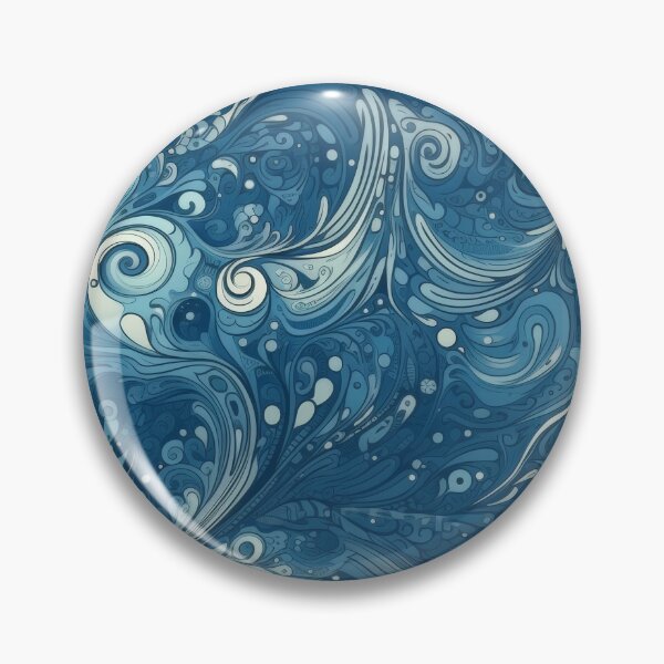 Item preview, Deep Ocean Swirls - Abstract Blue Filigree and Wave Pattern designed and sold by pinkal.