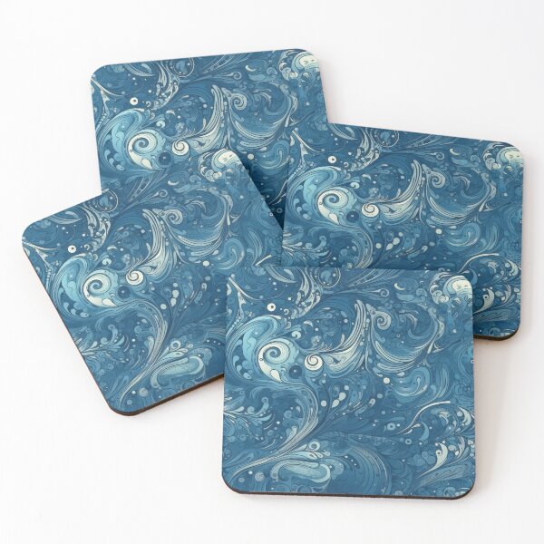 Item preview, Deep Ocean Swirls - Abstract Blue Filigree and Wave Pattern designed and sold by pinkal.