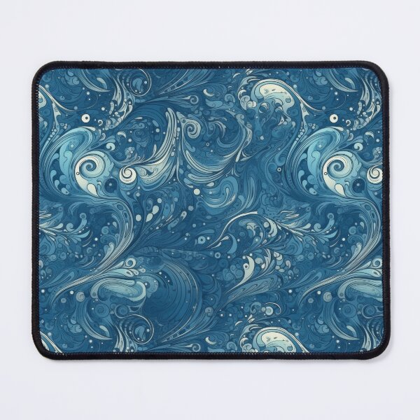 Item preview, Deep Ocean Swirls - Abstract Blue Filigree and Wave Pattern designed and sold by pinkal.