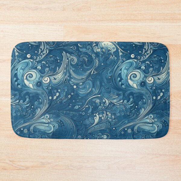 Item preview, Deep Ocean Swirls - Abstract Blue Filigree and Wave Pattern designed and sold by pinkal.