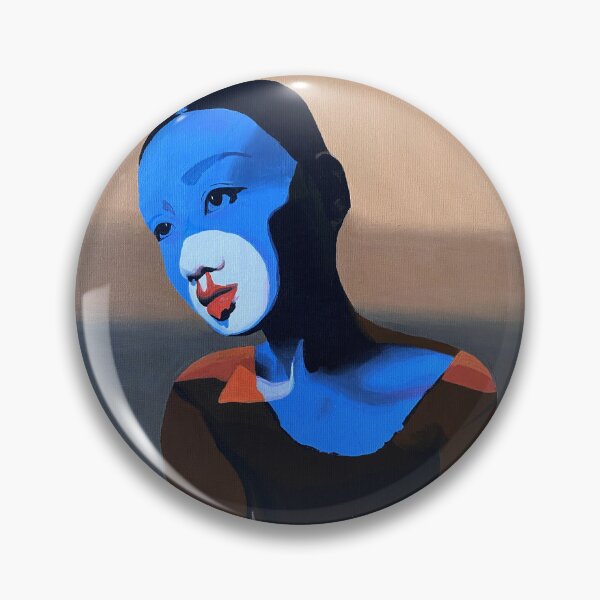 Item preview, Blue portrait with white mime makeup designed and sold by pencilIDK.