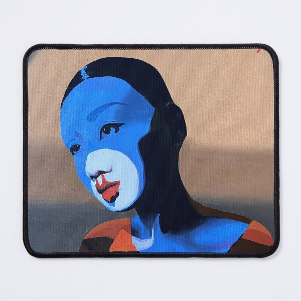 Item preview, Blue portrait with white mime makeup designed and sold by pencilIDK.