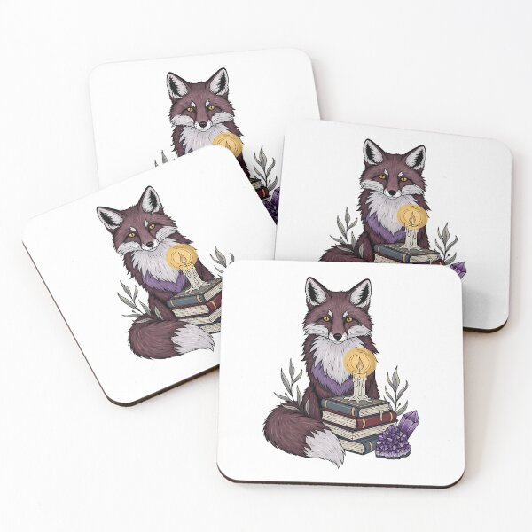 Item preview, Amethyst Crystal Fox Candlelit Book Pile Gift designed and sold by IllumeInk.