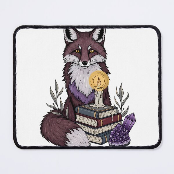 Item preview, Amethyst Crystal Fox Candlelit Book Pile Gift designed and sold by IllumeInk.