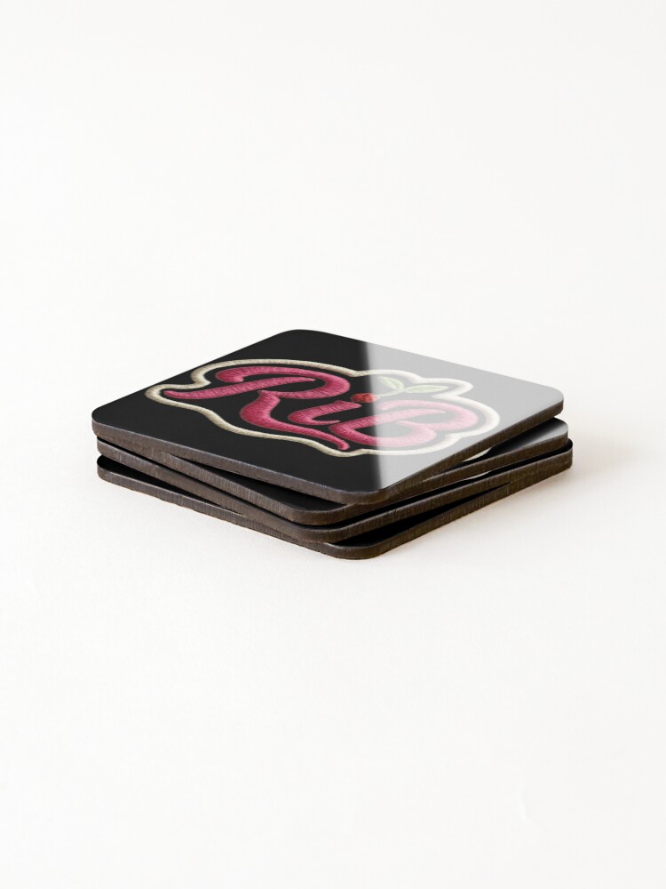 Thumbnail 4 of 5, Coasters (Set of 4), Wild Raspberry Embroidered Script Urban Rhythm Logo designed and sold by Rib-Brand.